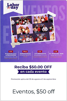 Eventos $50 off